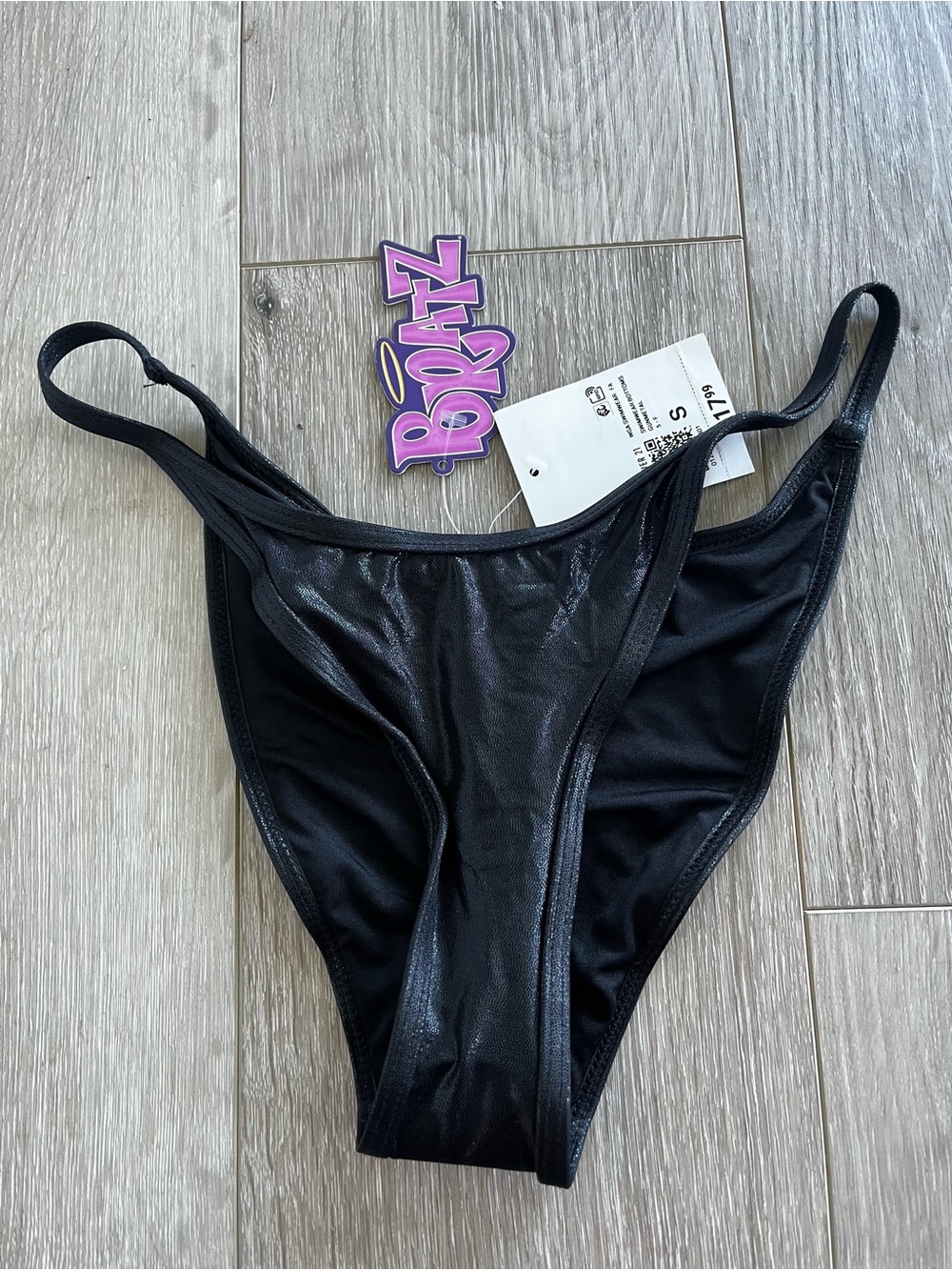 Forever 21 BRATZ Black Shiny High-Cut Bikini Bottom